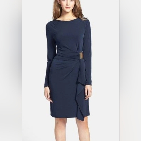 MICHAEL Michael Kors Sapphire Long Sleeve Dress with Silver Detail - Picture 6 of 6